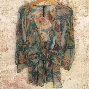 Bellatrix printed silk kimono